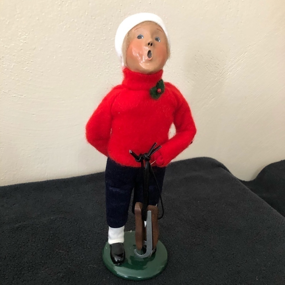 1993 Byers’ Choice Ltd The Carolers Boy with Skates Signed Numbered
